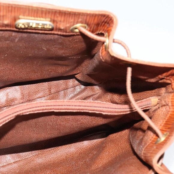 FENDI Shoulder Bag Leather Brown Gold Auth am8357 - Picture 14 of 16